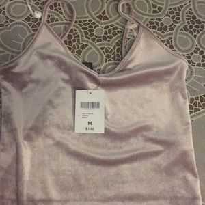 Lavender velvet crop top